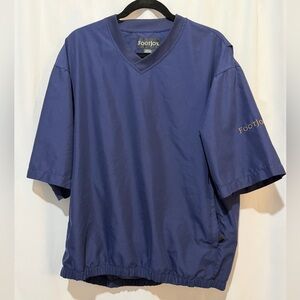 FootJoy Men's Navy V-Neck Short-Sleeve Pullover Windbreaker Size M